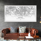 Madrid City Map, Spain Map, Map Art, Modern Art, Wall Art, Canvas Art, Europe Wall Art, Girl Room Décor, Mens Gift, Preppy Wall Art, Office