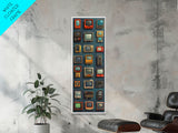 Retro Televions Framed Canvas Print, Retro Decor, Man Cave Art, Gift For Him