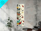 Traditional Sumo Wrestlers Japanese Art Tall Skinny Framed Canvas Print - Ukiyo-e Wall Art