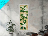 Magnolia Flowers On A Branch - Skinny Art Tall Art Framed Canvas Print Japanese Style Art Ukiyo-e Art