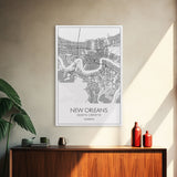 New Orleans Street Map, Louisiana Map, City Map Art, Modern Art, Wall Art, Canvas Print, Above Bed Art, Gift For Travelers, Travel Wall Art