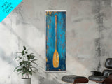 Rustic Oar Art Framed Canvas Print Coastal Decor Nautical Wall Art Tall Narrow Art Lake House Gift Idea Southwest Wall Art