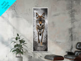 Intense Coyote Stare Framed Canvas Print | Wildlife Wall Art | Rustic Decor | Moody Art | Southwest Wall Art | Above Sofa Art | Gift Idea