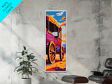 Vibrant Wagon Scene Canvas Print Southwest Wall Art Rustic Decor Living Room Art Western Landscape Painting Extra Wide Art