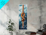 Nautical Rope Knot Painting Framed Canvas Print, Coastal Wall Art, Nautical Decor, Maritime Wall Art, Surf Wall Art, Ocean Art, Extra Wide Art, Rustic Wall Art, Moody Art, Above Couch Art, Gift Idea, Original Painting, Panoramic Art