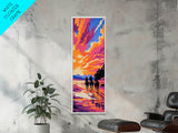 Vibrant Sunset Landscape Framed Canvas Print Joshua Tree Art Lake Tahoe Art Rustic Wall Art Southwest Wall Art Extra Wide Art