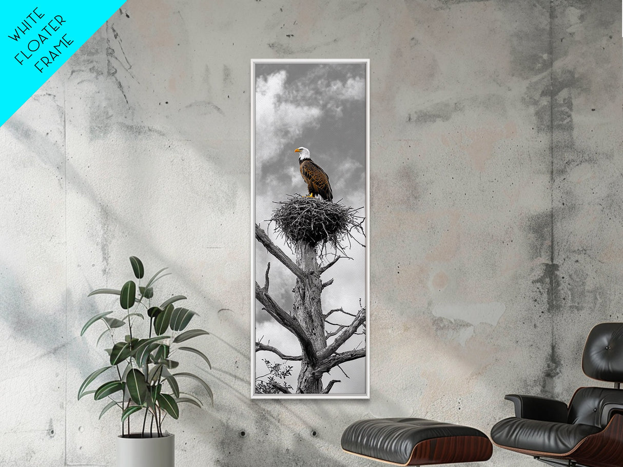 Majestic Eagle Wall Art Framed Canvas Print | Rustic Decor | Wildlife Nature Painting | Above Couch Art | Moody Art | Gift Idea