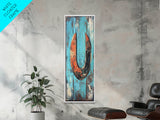 Rustic Horseshoe Art Framed Canvas Print Wabi Sabi Wall Art Farmhouse Decor Western Art Rustic Wall Art Above Sofa Art