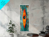 Colorful Kayak Painting Framed Canvas Print Nautical Decor Coastal Cowgirl Wall Art Lake Tahoe Art Above Bed Wall Art