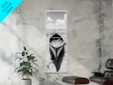 Tranquil Canoe on Misty Lake, Canvas Print, landscape painting, minimalist art, zen wall art, nature art, lake Tahoe art, bedroom art