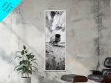 Pioneer Covered Wagon, Rustic Wall Art, Framed Canvas Print, Farmhouse Art, Western Décor, Minimalist Art, Extra Wide Art