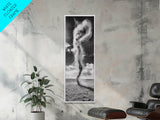 Dust Storm, Twister Framed Canvas Print, dramatic landscape painting, panoramic art, moody art, western décor, extra wide art, rustic wall art