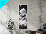 Explosive Ocean Wave, Framed Canvas Print, coastal décor, nautical painting, seascape painting, black and white photography,  panoramic art