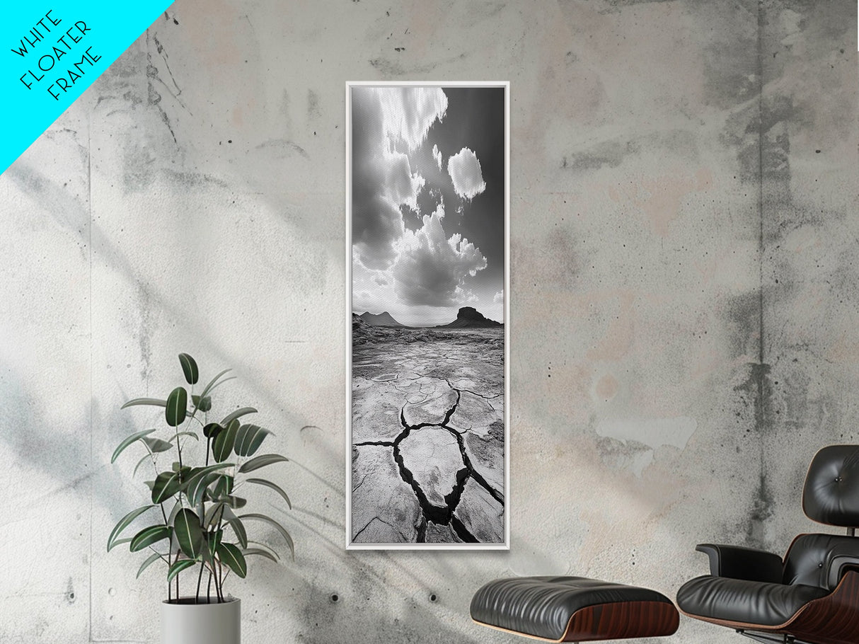 Desert Cracked Earth, Canvas Print, Moody Southwest Wall Art, Joshua Tree Art, Rustic Landscape Art, Extra Wide Art, Above Sofa
