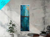 Barbed Wire Abstract Framed Canvas Print, rustic wall art, southwest wall art, geometric wall art, teal wall art, farmhouse décor, gift idea
