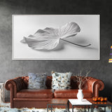 White Leaf, Botanical Prints, Minimalist Art, Wabi Sabi Wall Art, Monochrome Art, Modern Art, Living Room Art, Canvas Print