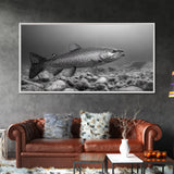 Trout, Fly Fishing Art, Rustic Decor, Coastal Wall Art, Lake Tahoe Art, Fishing Art, Nautical Painting, Framed Canvas Print