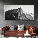 Dramatic Mountain Ridge, smoky mountain art, landscape painting, moody art, wabi sabi art, vertical wall art, minimalist art, canvas print