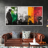 Abstract Portrait, moody art, dark romance painting, chicano art, black and white painting, modern wall decor, Framed Canvas Print