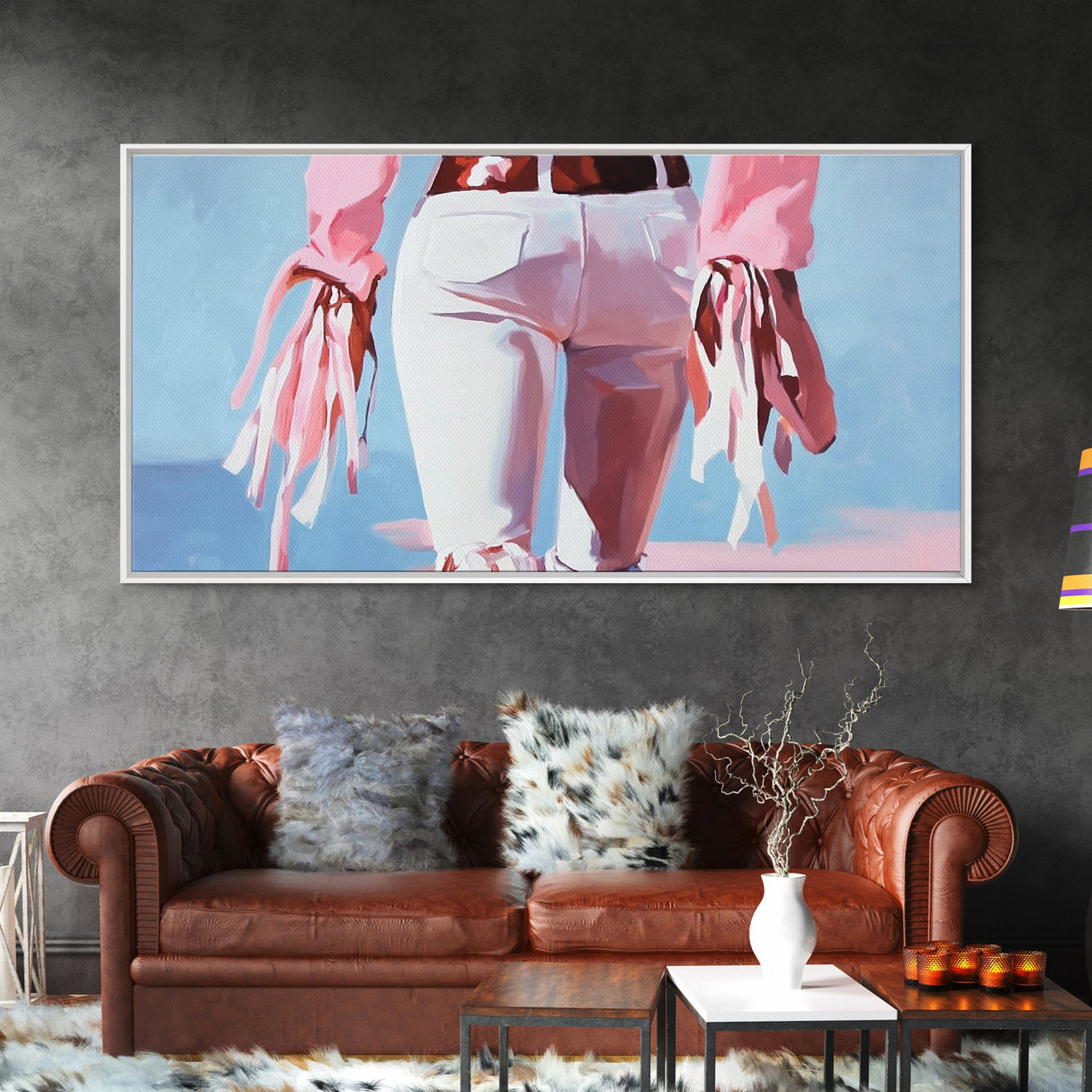 Pink Cowgirl, Western Art, Black Cowgirl Painting, Coastal Cowgirl Wall Art, Light Pink Wall Art, Canvas Print, Rustic Decor