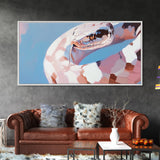 Snake Painting, Moody Art, Southwest Wall Art, Boho Art, Pink Abstract Art, Framed Canvas Print, Extra Wide Art, Zen Wall Art, Minimalist Art
