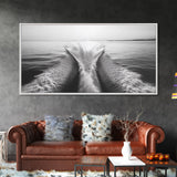 Nautical painting, ocean waves, coastal decor, seascape painting, panoramic art, extra wide art, framed canvas print