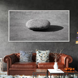 Zen rock, minimalist art, wabi sabi art, Japanese decor, meditation wall art, extra wide art, horizontal wall art, framed canvas print