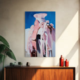 Western Saddle, black cowgirl painting, horse wall art, cowboy art, vintage horse art, extra wide art, boho art, Canvas Print