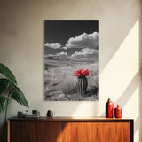 Cactus Bloom, Wildflower Painting, Botanical Prints, Nature Art, Rustic Decor, Southwest Wall Art, Canvas Print, Living Room Art