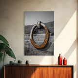 Rustic Metal Ring, Wabi Sabi Wall Art, Rustic Decor, Farmhouse Art, Minimalist Art, Weathered Metal Art, Canvas Print, Gift Idea