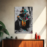 Colorful Cowboy, Graffiti Wall Art, Chicano Art, Modern Western Art, Moody Art, Rustic Decor, Urban Art, Canvas Print, Gift Idea