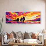 Cowboy Trail, sunset painting, southwest wall art, western decor, gift idea, extra wide art, panoramic painting, canvas print, rustic art