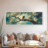 Eagle Painting, Framed Canvas Print, Bird Art, Forest At Dusk Painting, Moody Art, Extra Wide Art, Rustic Wall Art, Above Bed Art