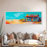 Southwest Wall Art, Framed Canvas Print, Chicano Art, Rustic Decor, Extra Wide Art, Joshua Tree Art, Moody Art, Above Sofa Art, Gift Idea
