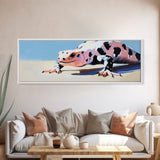 Lizard Art, Framed Canvas Print, Whimsical Art, Moody Art, Extra Wide Art, Southwestern Decor, Rustic Wall Art, Above Sofa Art, Gift Idea