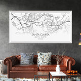 Santa Clarita City Map, California Art, Map Print, Modern Wall Art, Wall Art, Canvas Art, Best Friend Gifts, Family Room Art, Home Décor