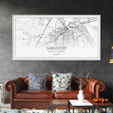 Shreveport City Map, Louisiana Art, Map Print, Modern Wall Art, Wall Art, Canvas Art, Dining Room Décor, Boho Wall Art, Congratulations Gift