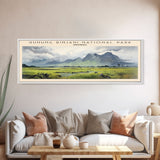 Gunung Rinjani National Park COUNTRY | Framed Travel Poster Canvas Print | Trendy Wall Art | Watercolor Painting | Living Room Art | Unique Art