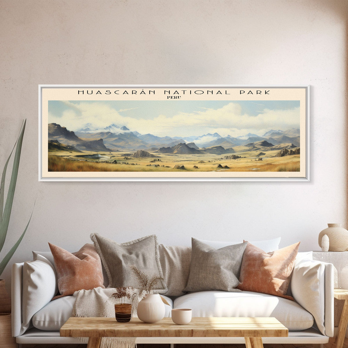 Huascarán National Park COUNTRY Travel Poster Print, Framed Canvas Print, COUNTRY Travel Art, Wood Framed Art, Wall Hanging, Home Decor