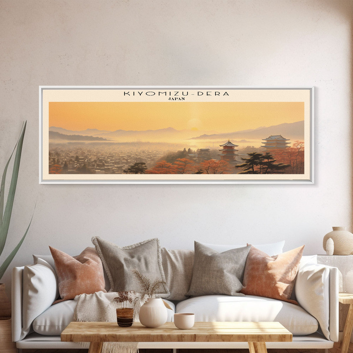 Kiyomizu dera Travel Poster Print, Framed Canvas Print, COUNTRY Travel Art, Wood Framed Art, Wall Hanging, Home Decor