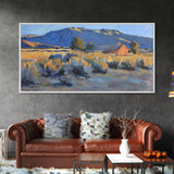 Rustic Cabin in Open Field, Framed Canvas Print, Ideal for Living Room Art, Country Style Home Decor, Cozy Bedroom Wall Art