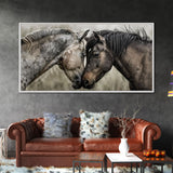 Heartfelt Connection of Two Horses, Ideal for Living Room Art, Framed Canvas Print, Bedroom Decor, Home Decoration, Animal Lover Gift
