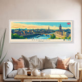 Bradford, England Panoramic Travel Poster Canvas Print, Bradford, England Painting, England Art, Bradford Travel Art, Guest Room Painting