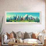 Brazzaville, Republic of the Congo Panoramic Travel Poster Canvas Print, Brazzaville, Republic of the Congo Painting, Republic of the Congo Art, Brazzaville Travel Art, Living Room Painting