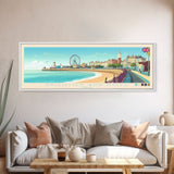 Brighton and Hove, England Travel Poster Panoramic Canvas Print, Brighton and Hove, England Painting, England Art, Brighton and Hove Travel Art, Guest Room Painting