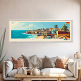 Cape Coast, Ghana Panoramic Travel Poster Canvas Print, Cape Coast, Ghana Painting, Ghana Art, Cape Coast Panoramic Travel Art, Travel Painting