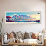 Cape Town, South Africa Panoramic Travel Poster Canvas Print, Cape Town, South Africa Painting, South Africa Art, Cape Town Travel Art, Guest Room Painting