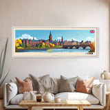 Carlisle, England Travel Poster Panoramic Canvas Print, Carlisle, England Painting, England Art, Carlisle Travel Art, Guest Room Painting
