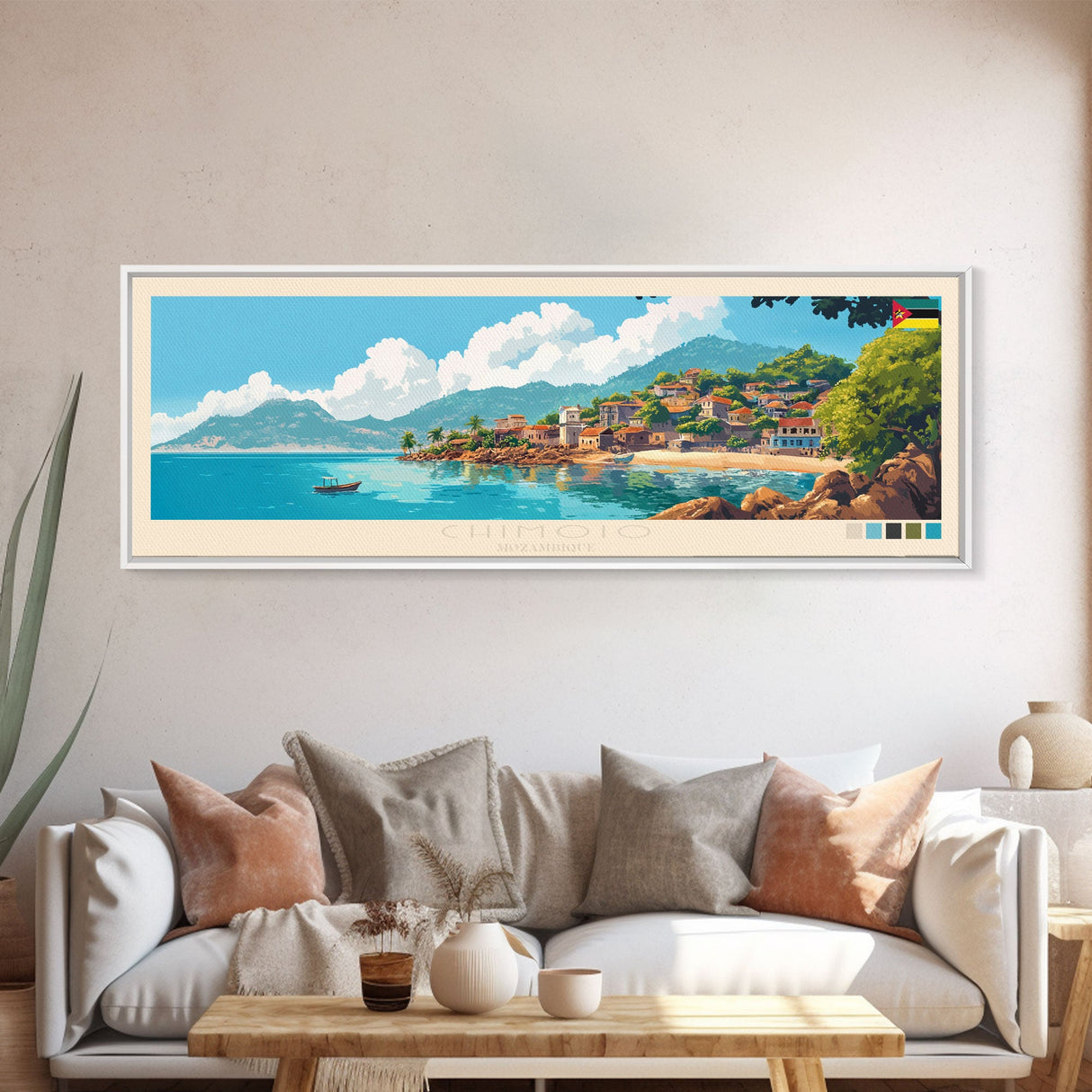 Chimoio, Mozambique Travel Poster Panoramic Canvas Print, Chimoio, Mozambique Painting, Mozambique Art, Chimoio Travel Art, Guest Room Painting