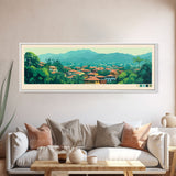 Kananga, Congo Travel Poster Panoramic Canvas Print, Kananga, Congo Painting, Congo Art, Kananga Travel Art, Guest Room Painting